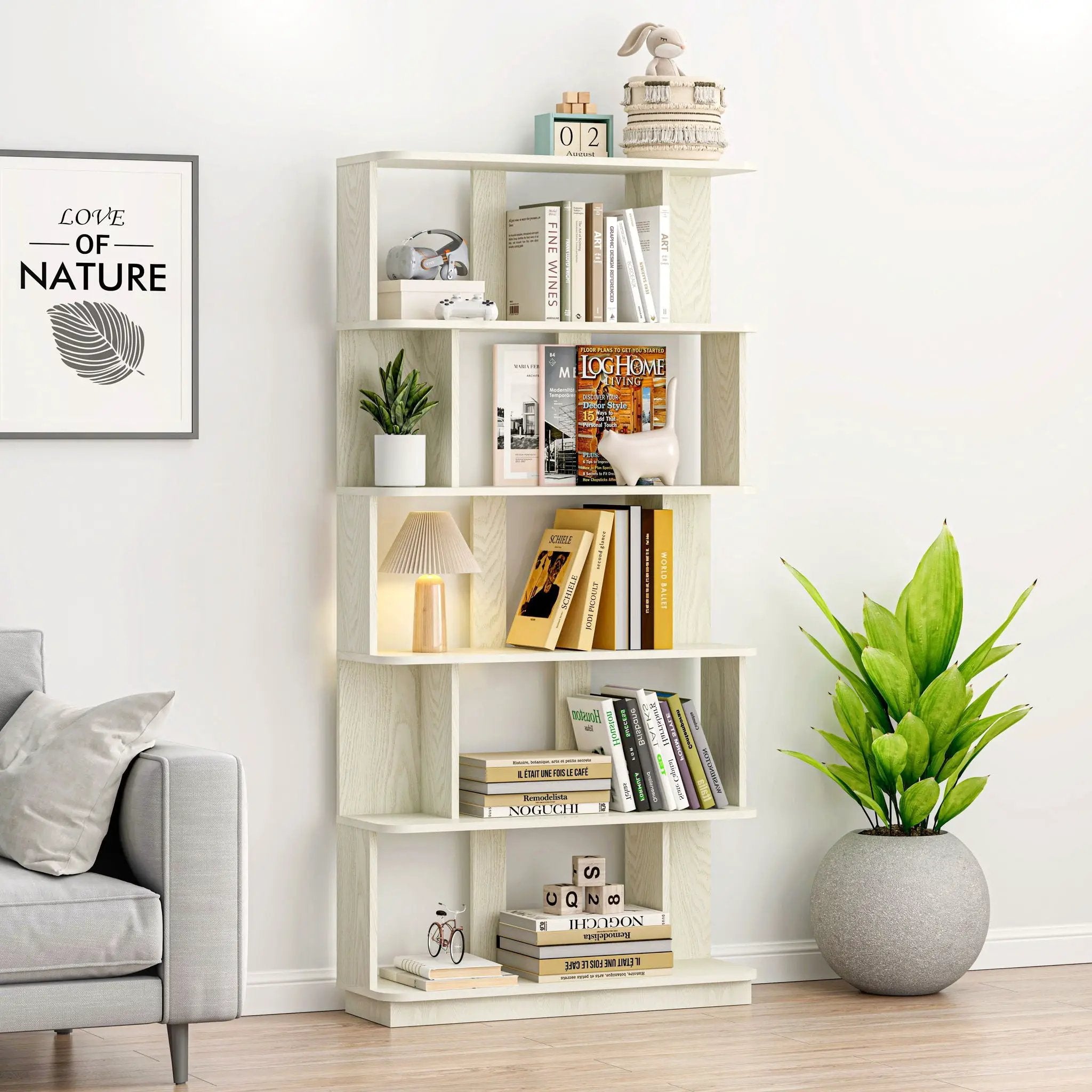 Modern 5 Tier Open Storage Bookcase by HouseOfZazla