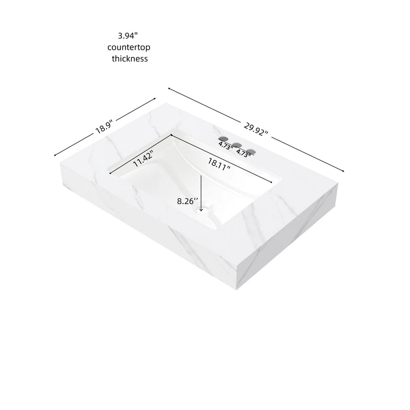 30" MURI Carrara Bathroom Vanity by HouseOfZazla