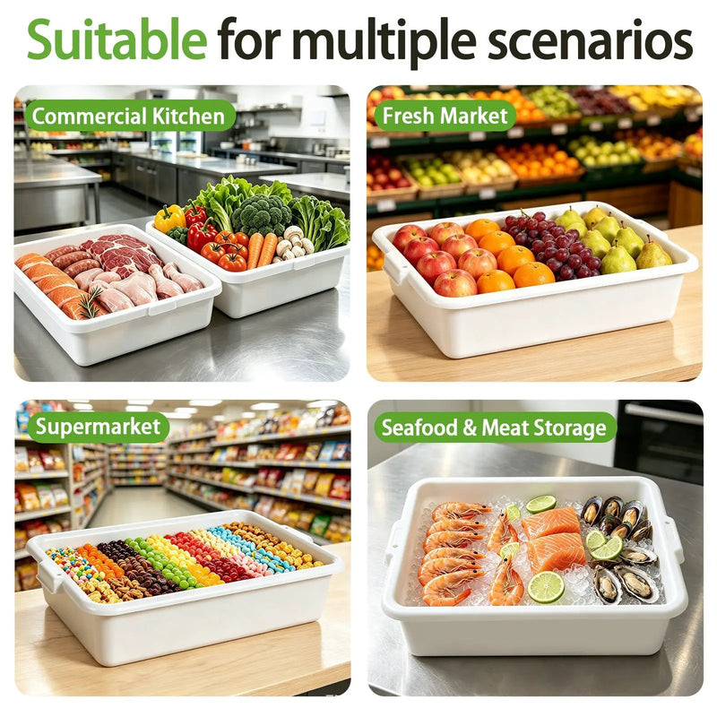 Commercial Meat Tubs with Lids - 6-Pack by HouseOfZazla