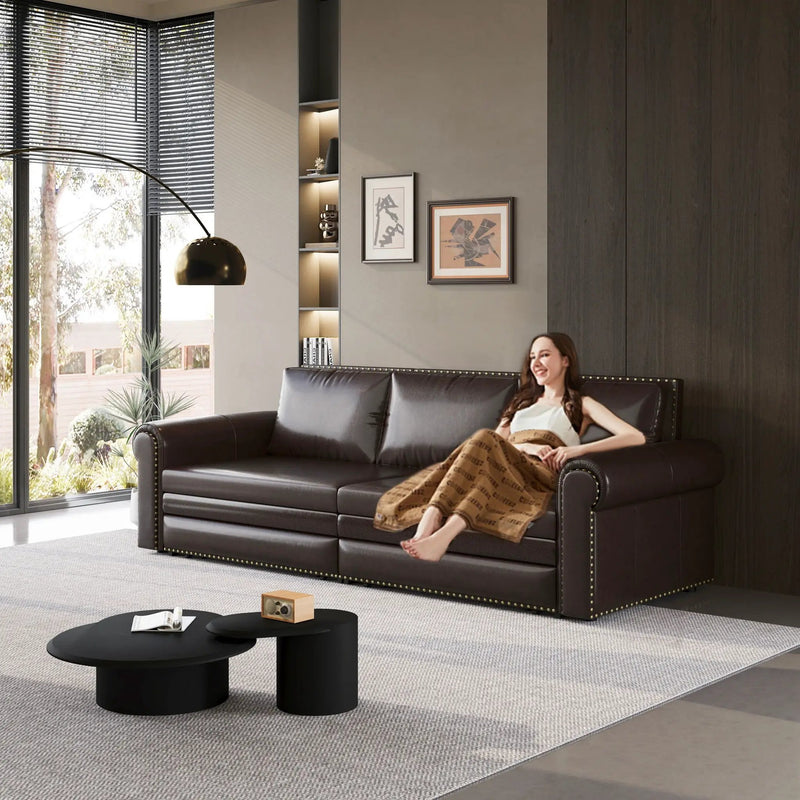 3 In 1 Convertible Sleeper Sofa With Nailhead Trim & Rolled Arm by HouseOfZazla