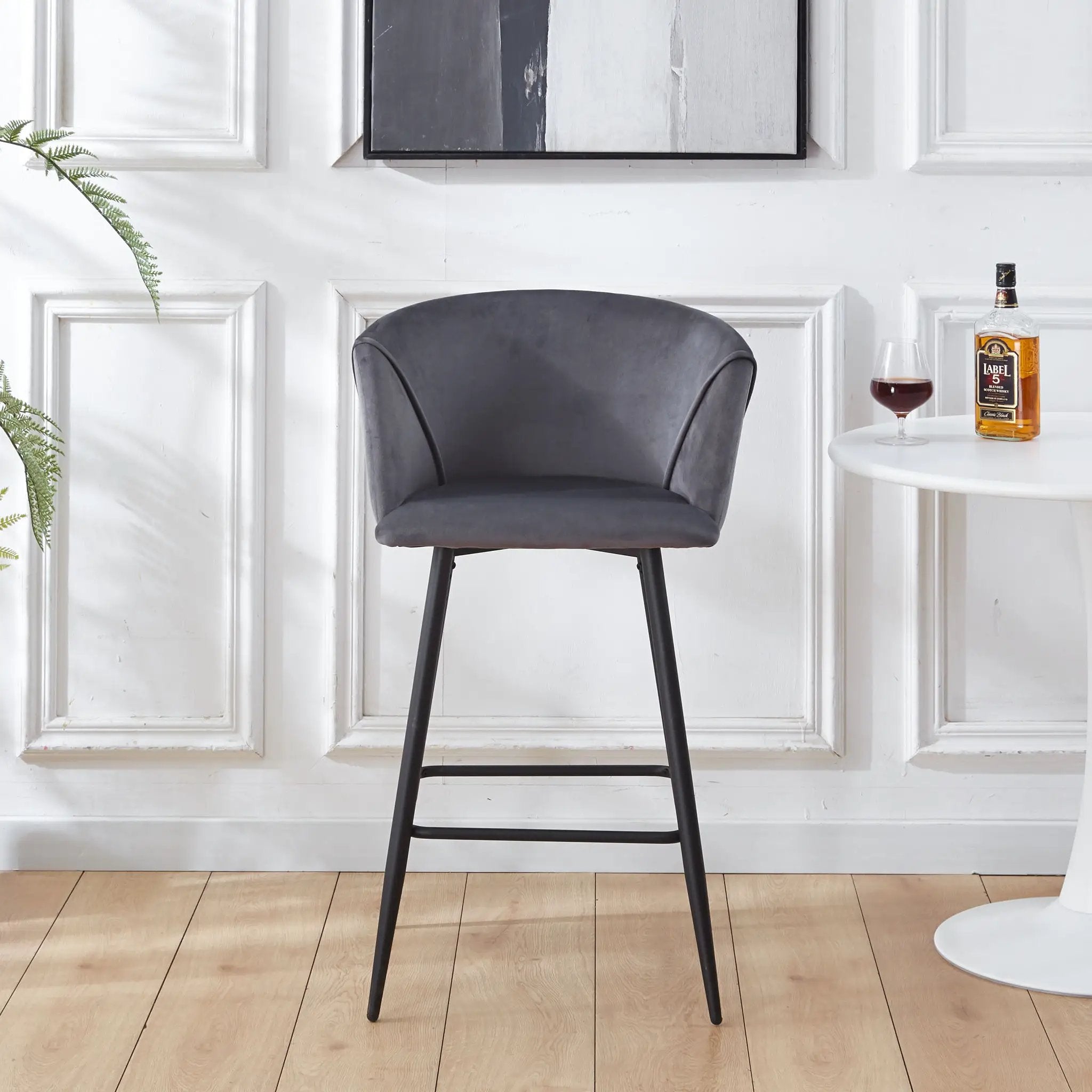 Counter Height Bar Stool Metal Legs (Set of 2) by Unique Piece Furniture
