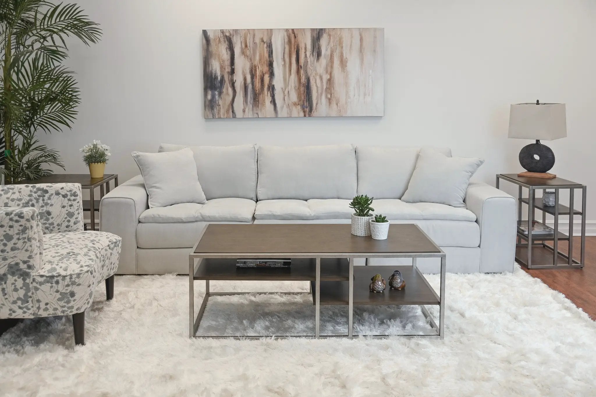 Padena 3-Piece Metal Frame Wood Living Room Coffee Table Set by HouseOfZazla