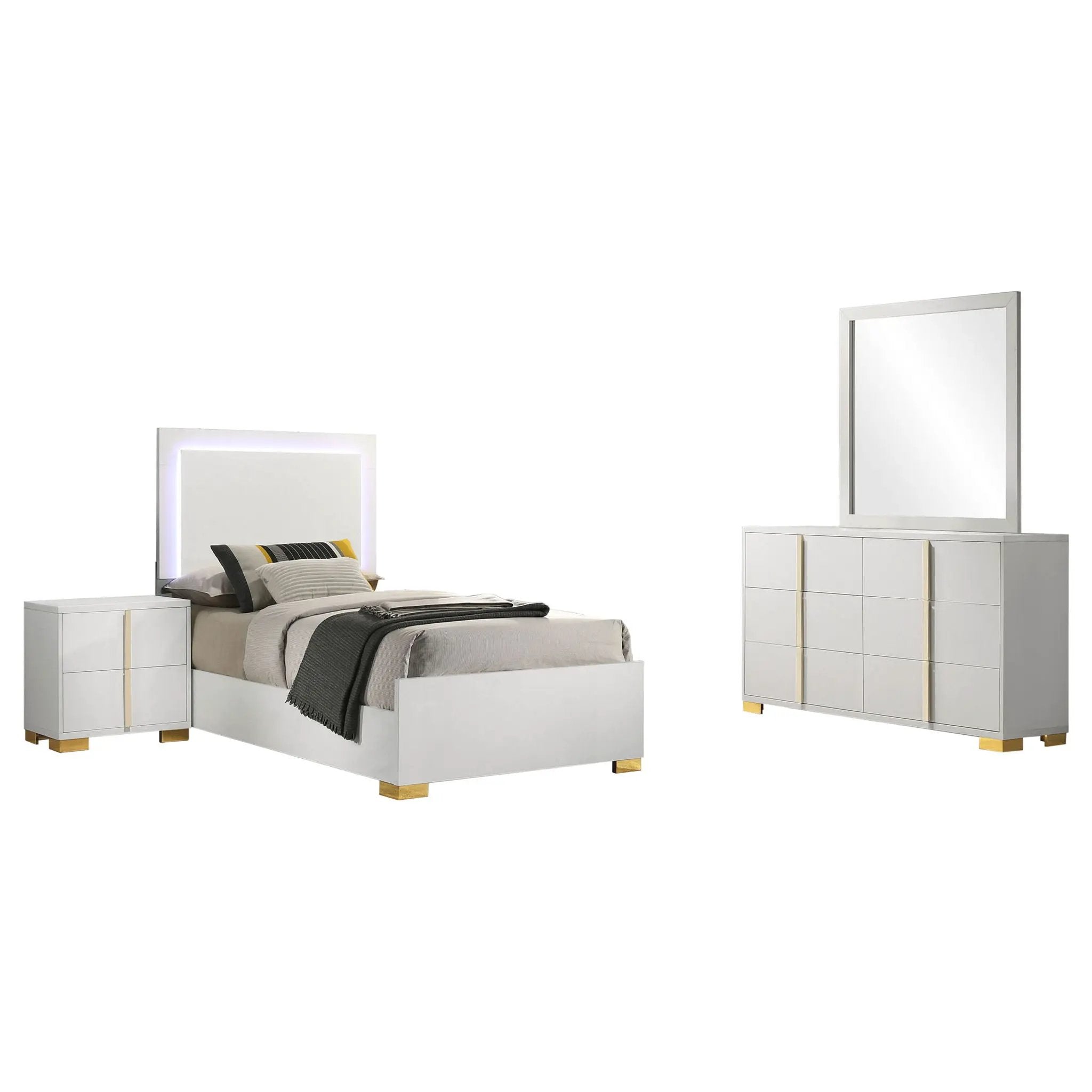 Marceline 4-piece Twin Bedroom Set White by Unique Piece Furniture