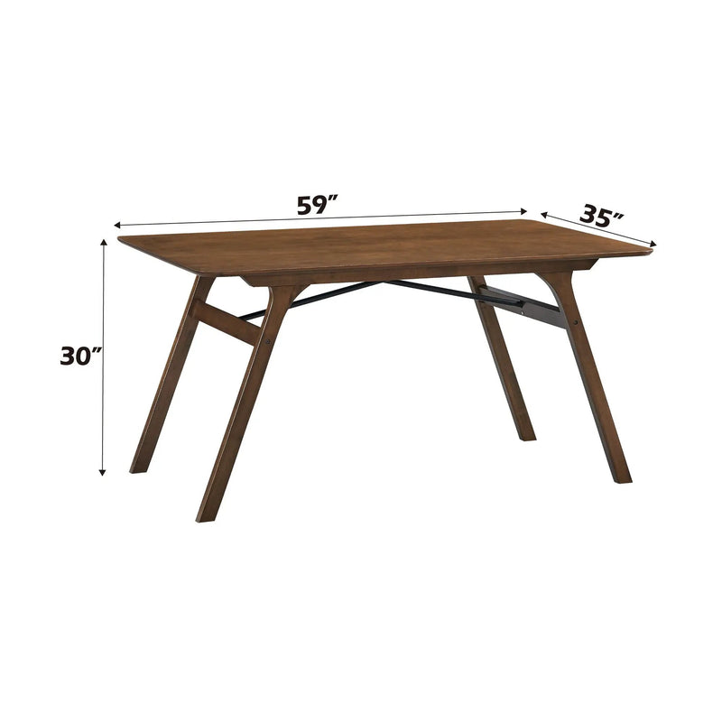 Kaela - 7 Pieces Dining Room Set - Walnut / Light Gray by HouseOfZazla