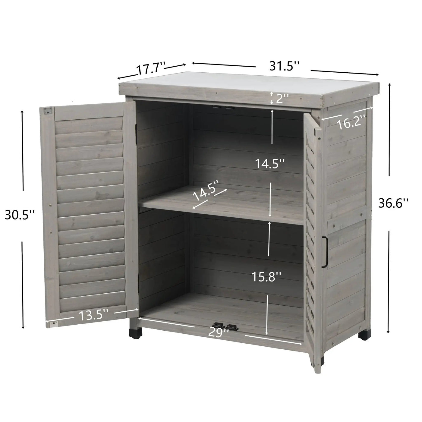 Potting Bench With Storage Cabinet And Metal Table Top For Outdoor by Unique Piece Furniture