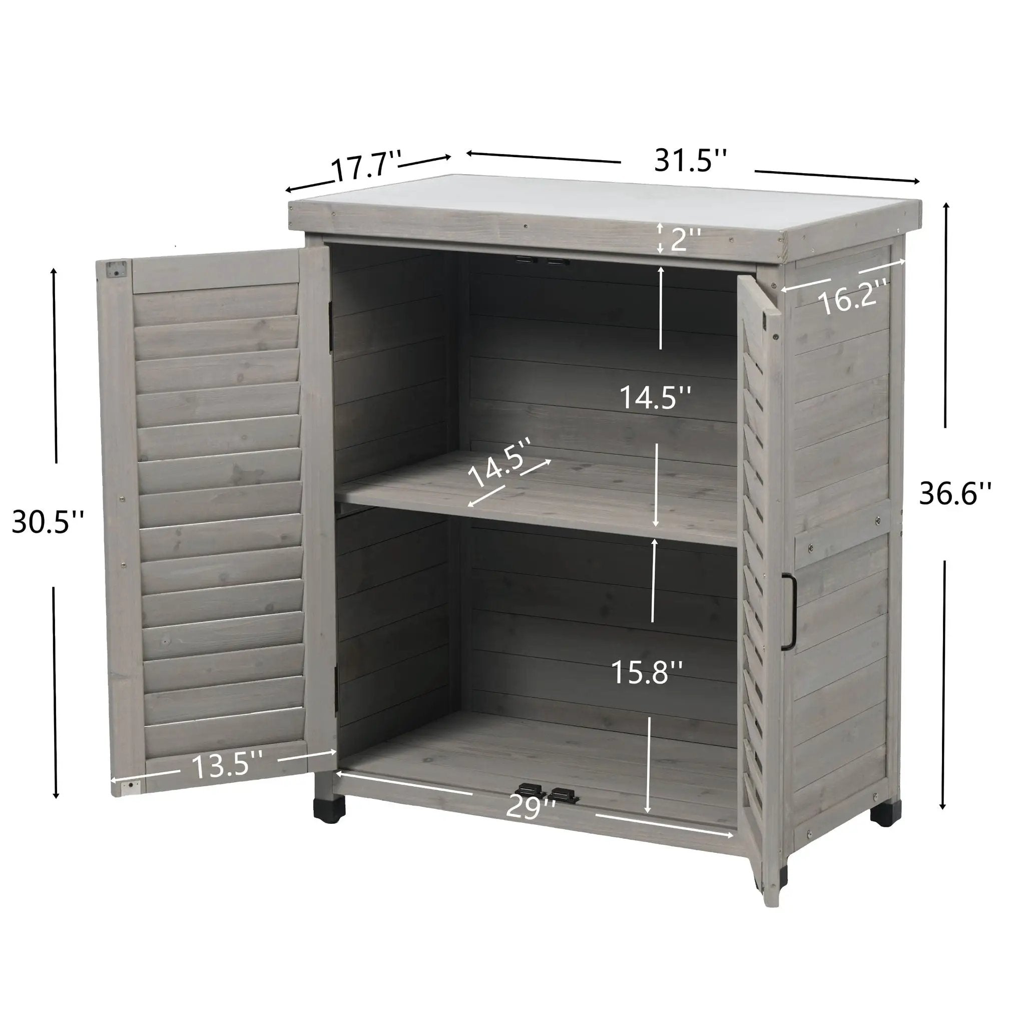 Potting Bench With Storage Cabinet And Metal Table Top For Outdoor by HouseOfZazla