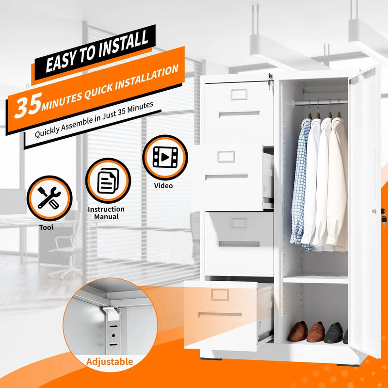 Storage Vertical Filing Cabinet With Lock