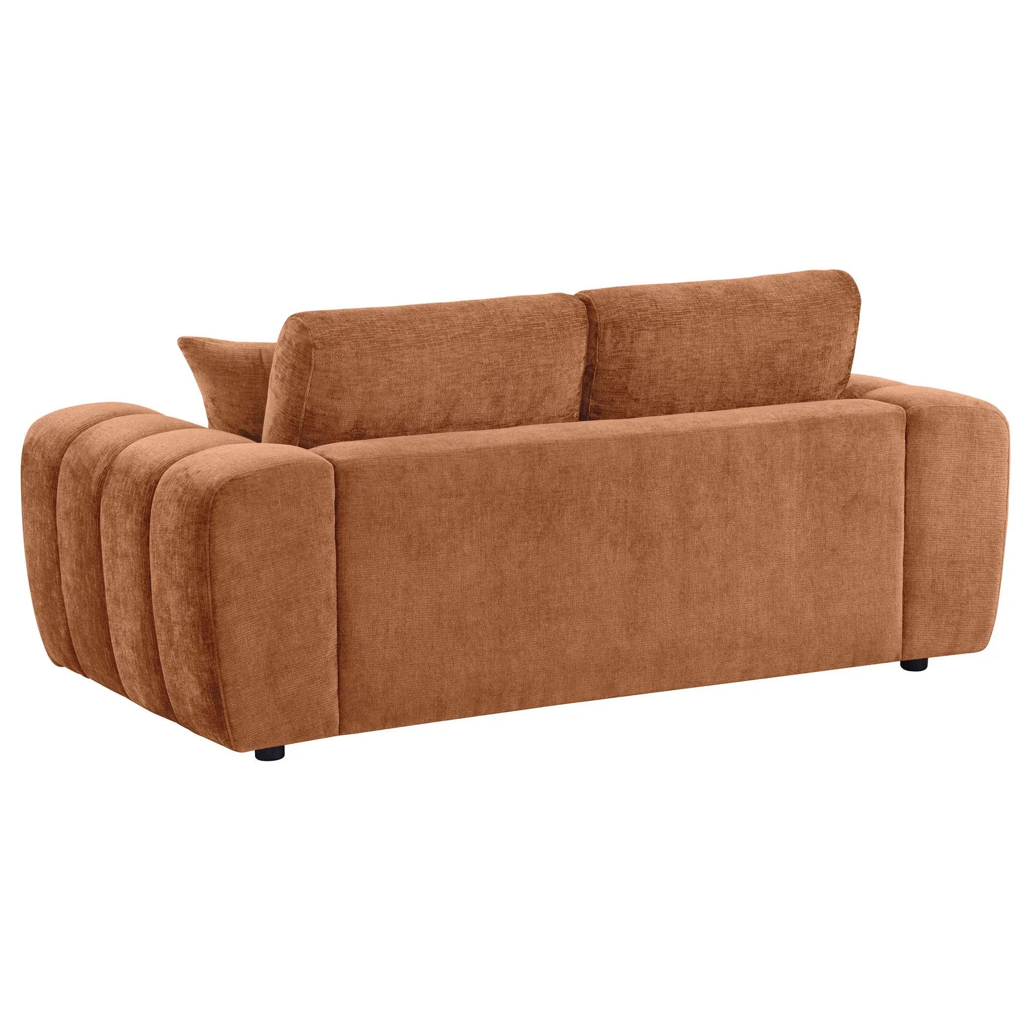 Burnett 2-piece Chenille Upholstered Sofa Set Burnt Orange by Unique Piece Furniture