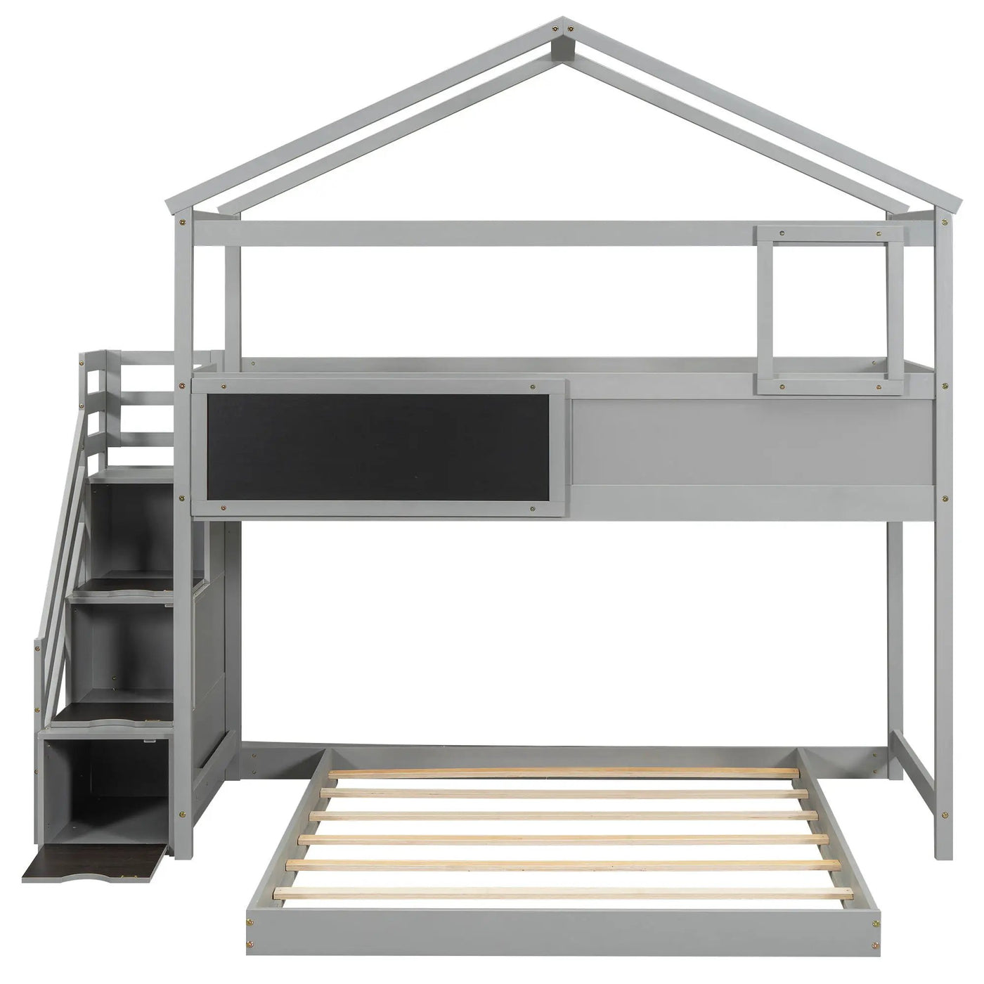 House Style Bunk Bed With Storage Staircase And board by HouseOfZazla