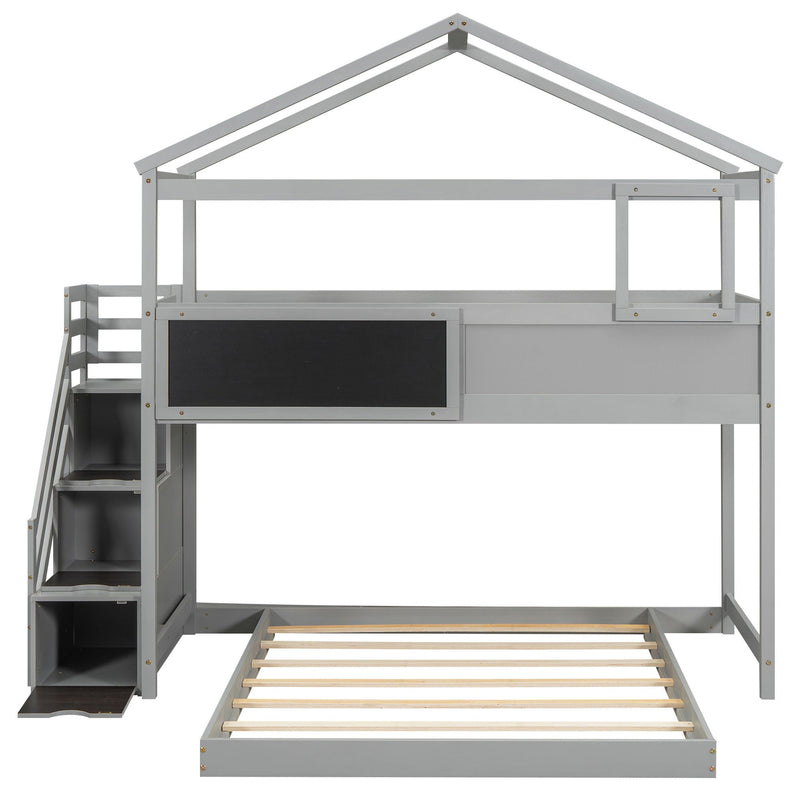 House Style Bunk Bed With Storage Staircase And board by HouseOfZazla