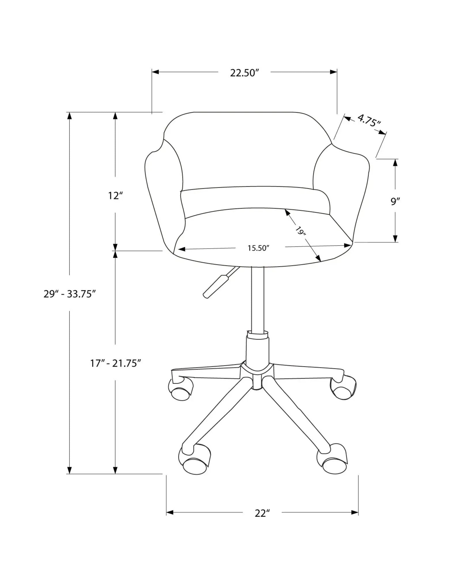 Office Chair, Adjustable Height, Swivel, Ergonomic, Armrests, Contemporary by HouseOfZazla