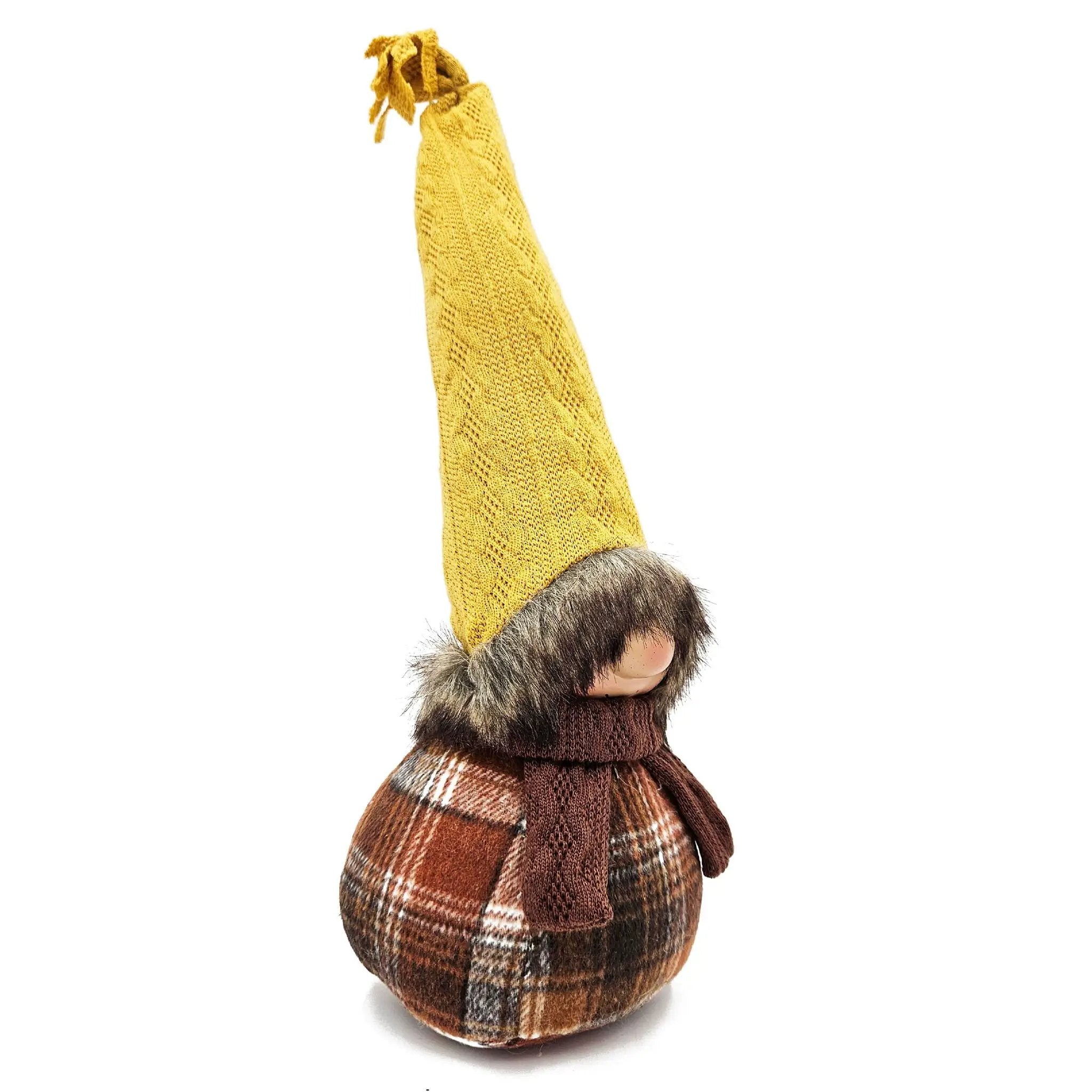 Gnomes Decorations, For Fall Thanksgiving Table Decorations (Set of 2) - Brown / Yellow by Unique Piece Furniture