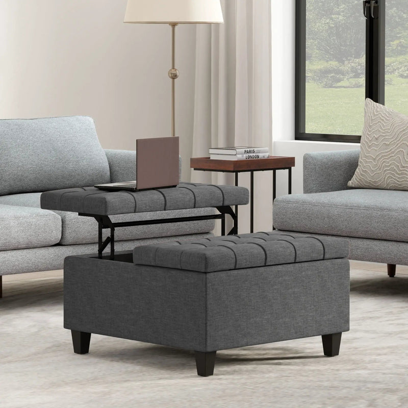 Harrison - Upholstered Coffee Table Storage Ottoman by HouseOfZazla