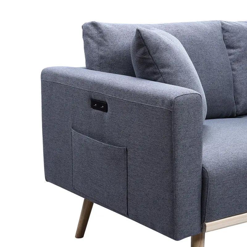 Easton - Fabric Sofa With USB Charging Ports Pockets And Pillows by Unique Piece Furniture