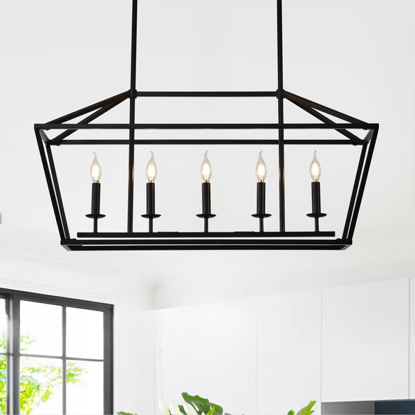 5-Light Farmhouse Kitchen Island Lighting