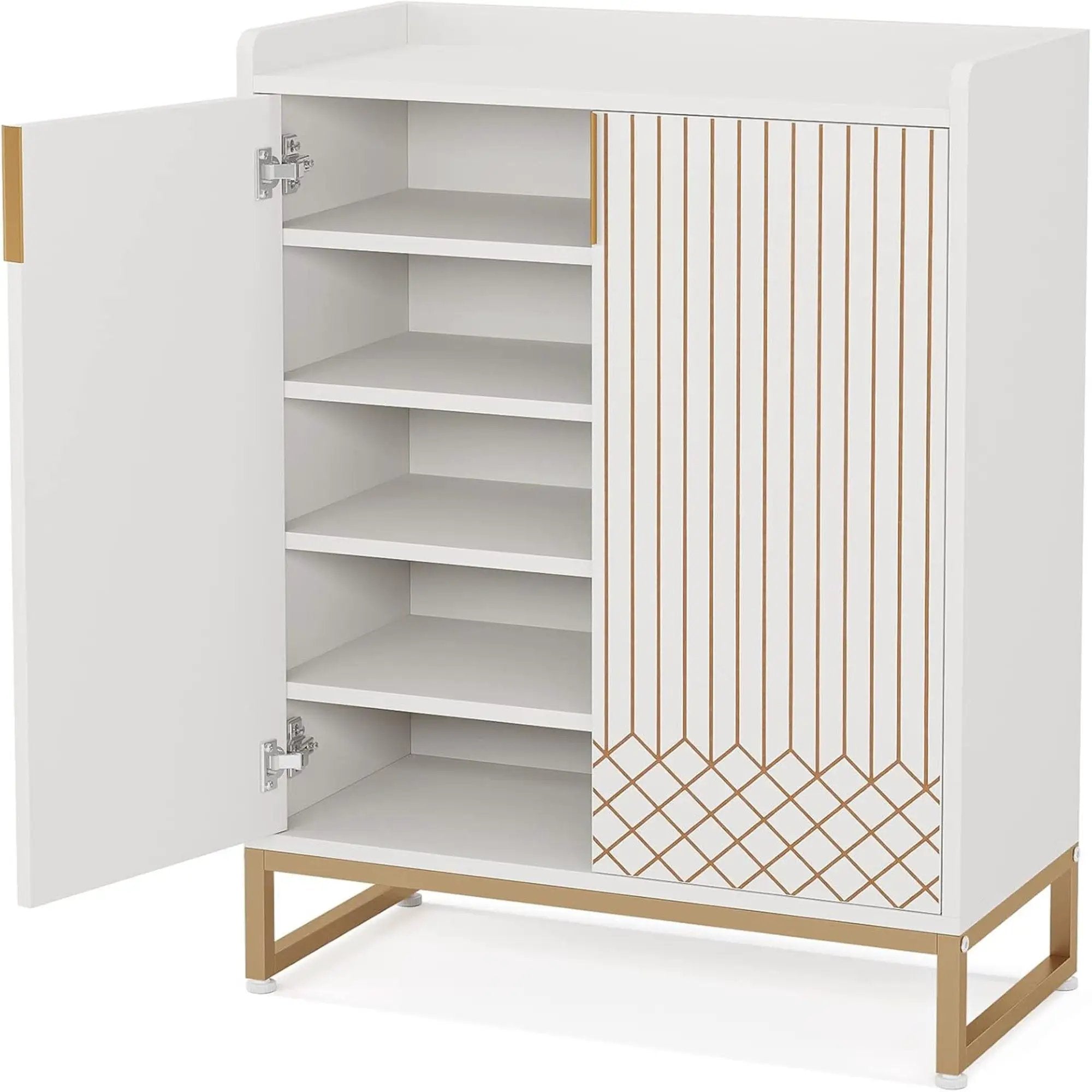 5 Tiers Shoe Storage Organizer With Doors