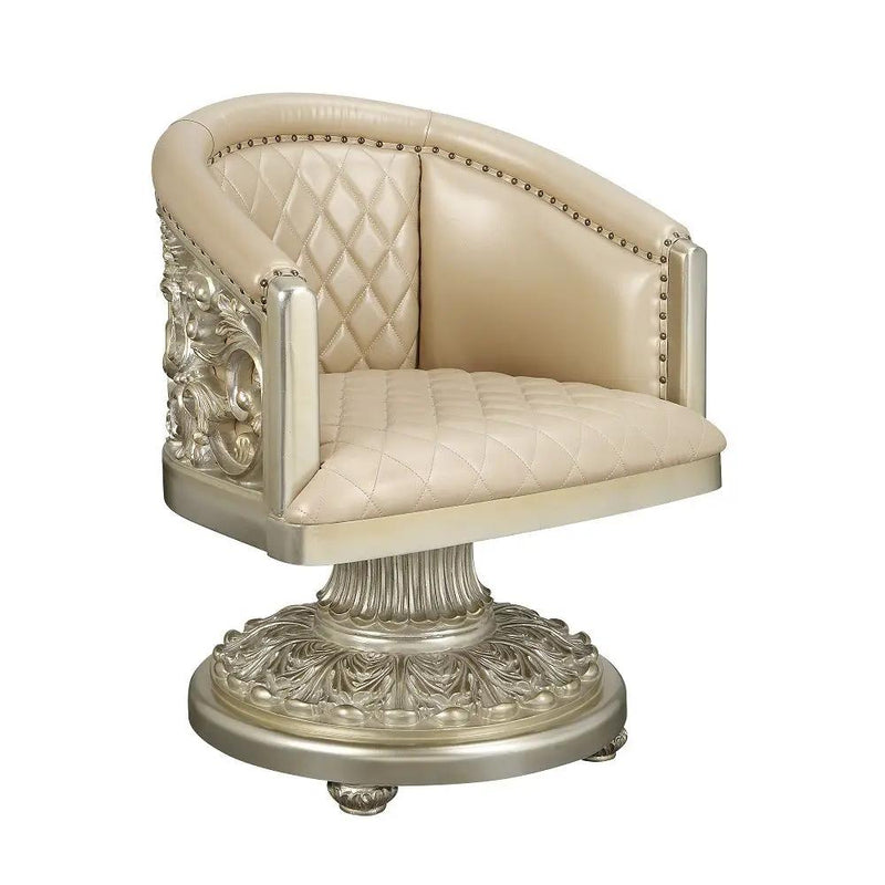 Sorina - Arm Chair - Synthetic Leather & Antique Gold by Unique Piece Furniture
