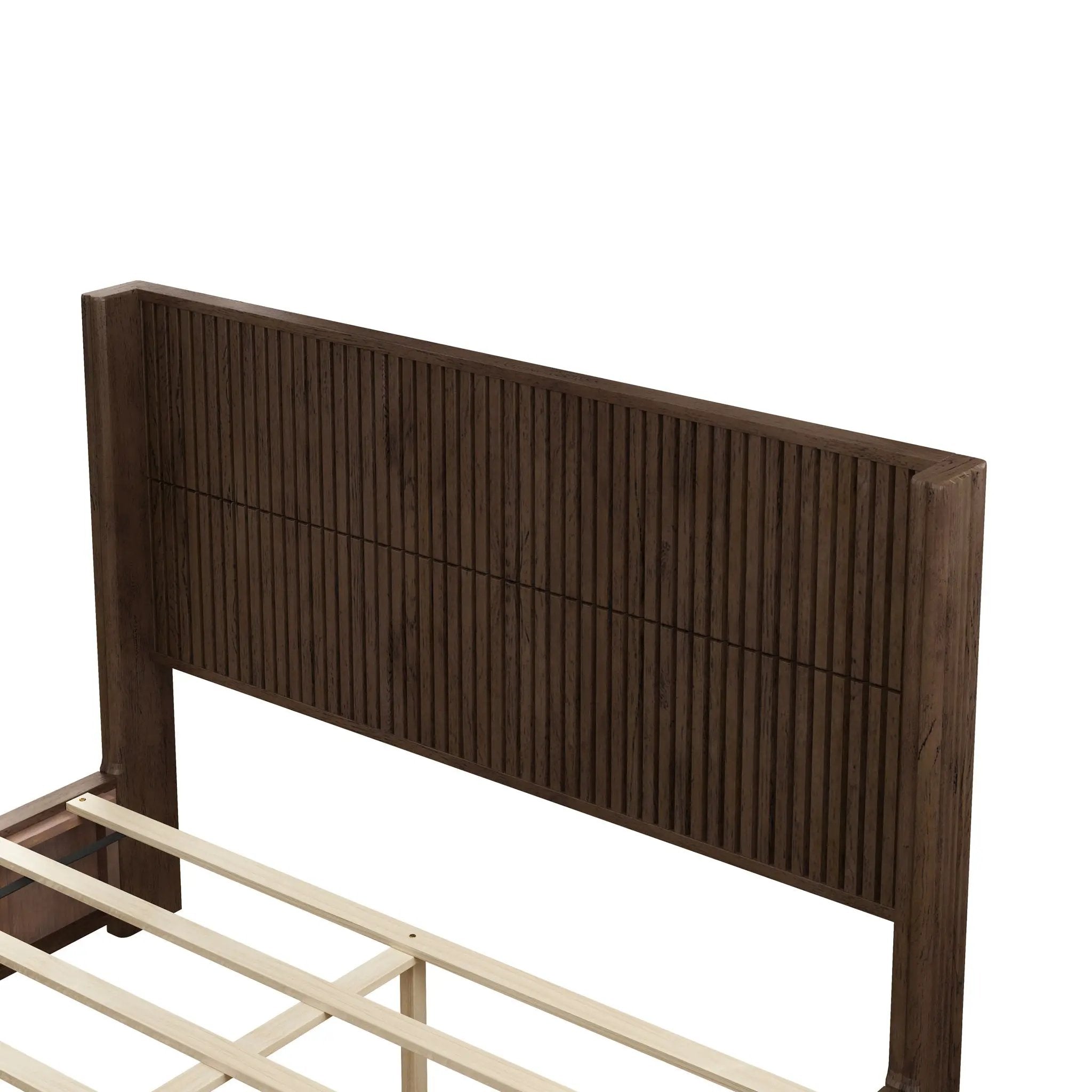Platform Bed Frame With Headboard, Floor Standing Design by HouseOfZazla