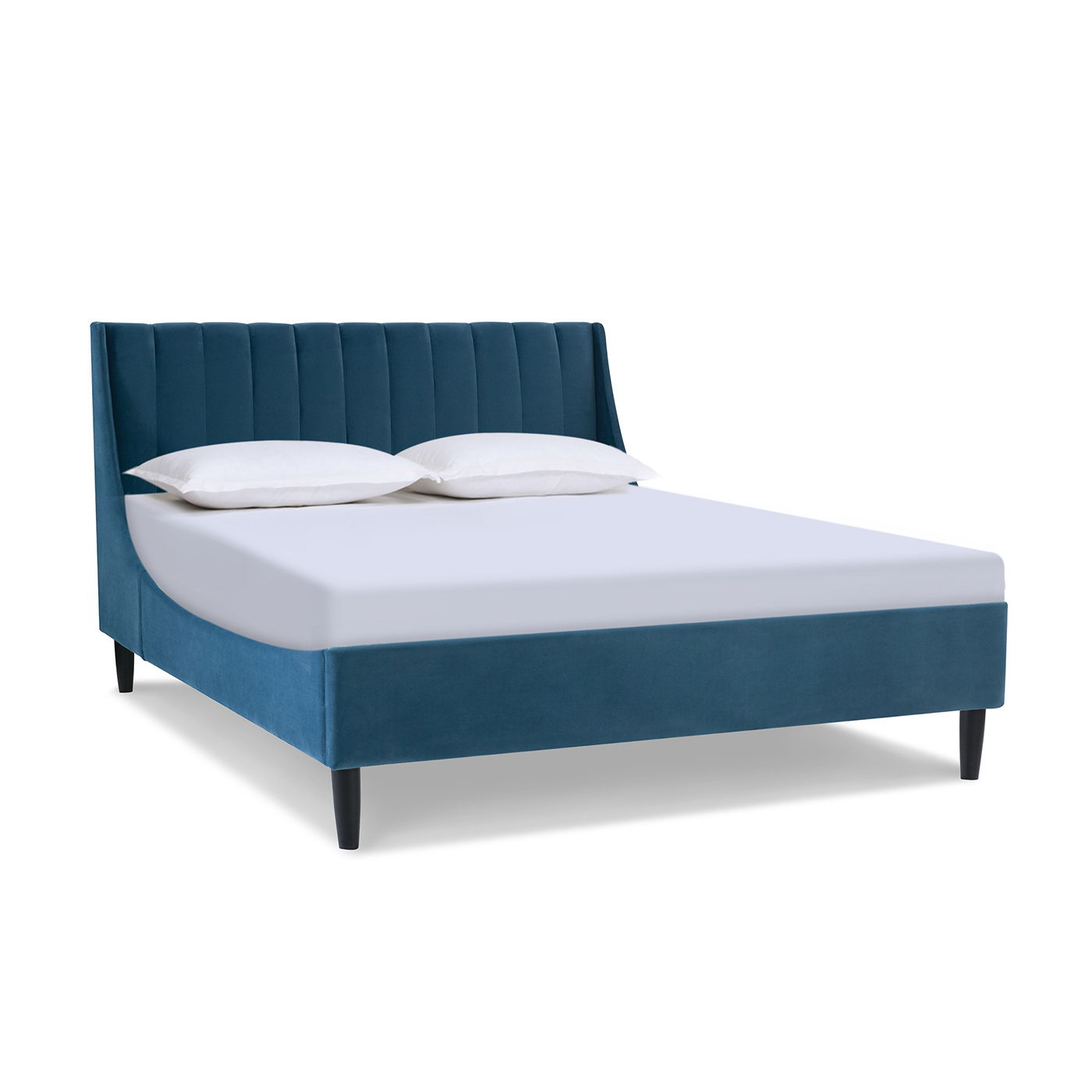 Aspen - Vertical Tufted Modern Headboard Platform Bed Set by HouseOfZazla