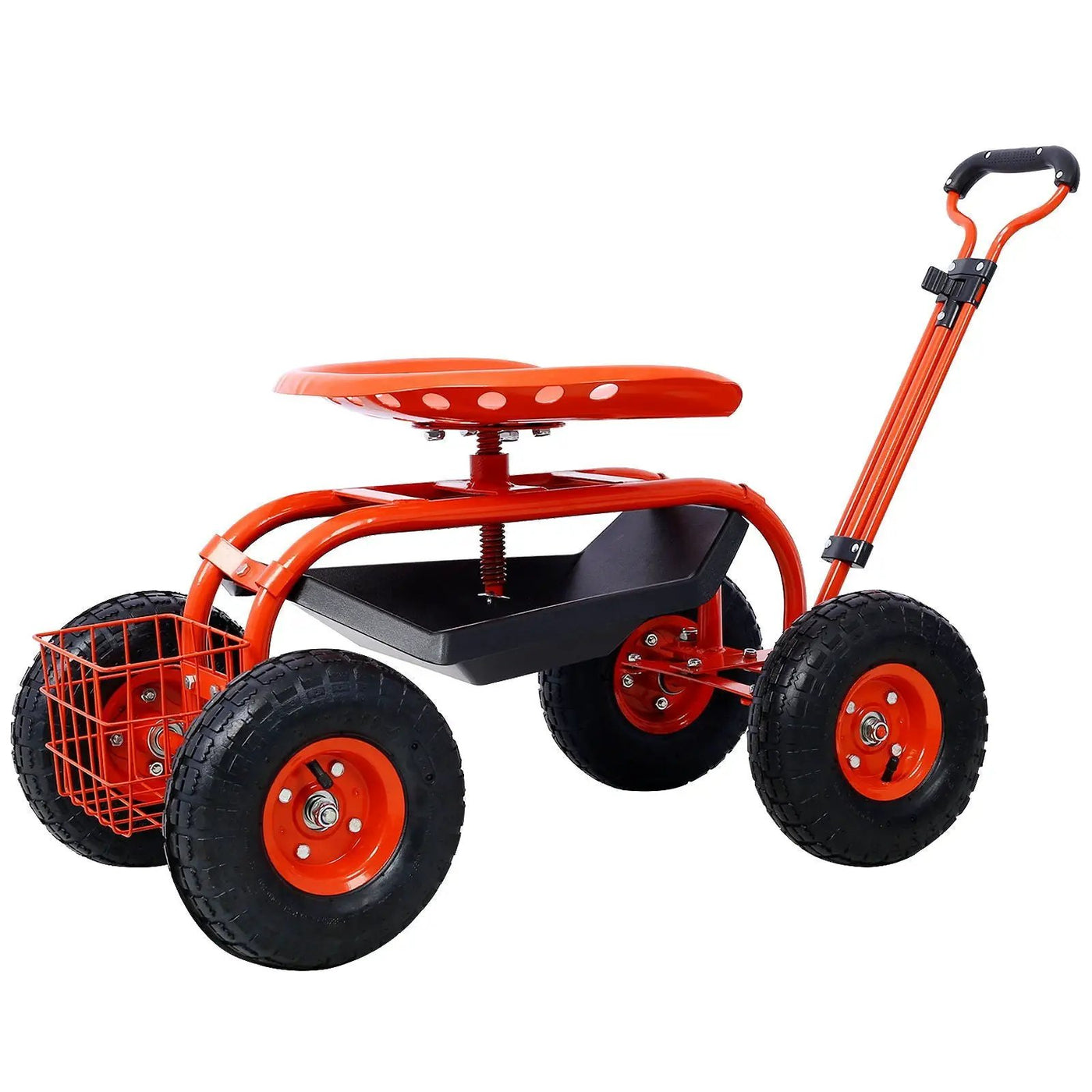 Rolling Garden Scooter Cart Seat With Wheels, 360 Swivel Seat, Tool Tray by HouseOfZazla