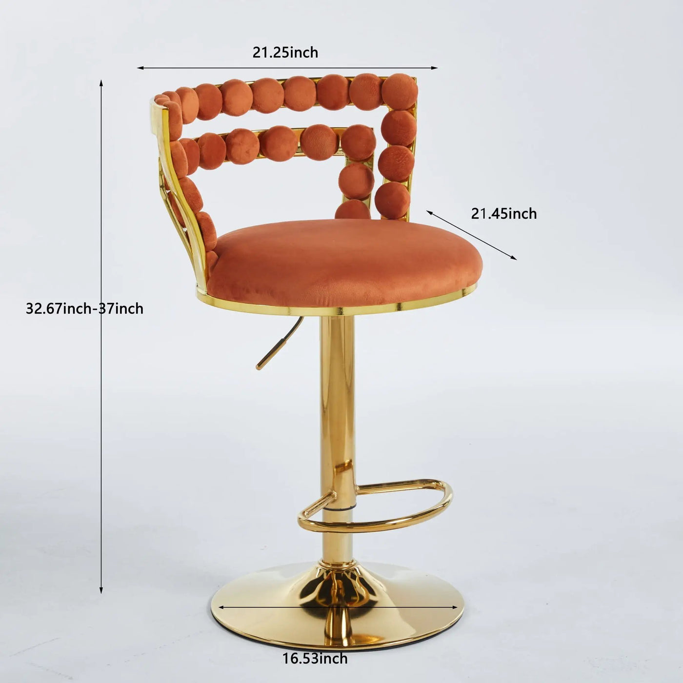 Modern Bar Chair With Iron Tube Legs, Soft Cushions And Comfortable Backrest (Set of 2) by HouseOfZazla
