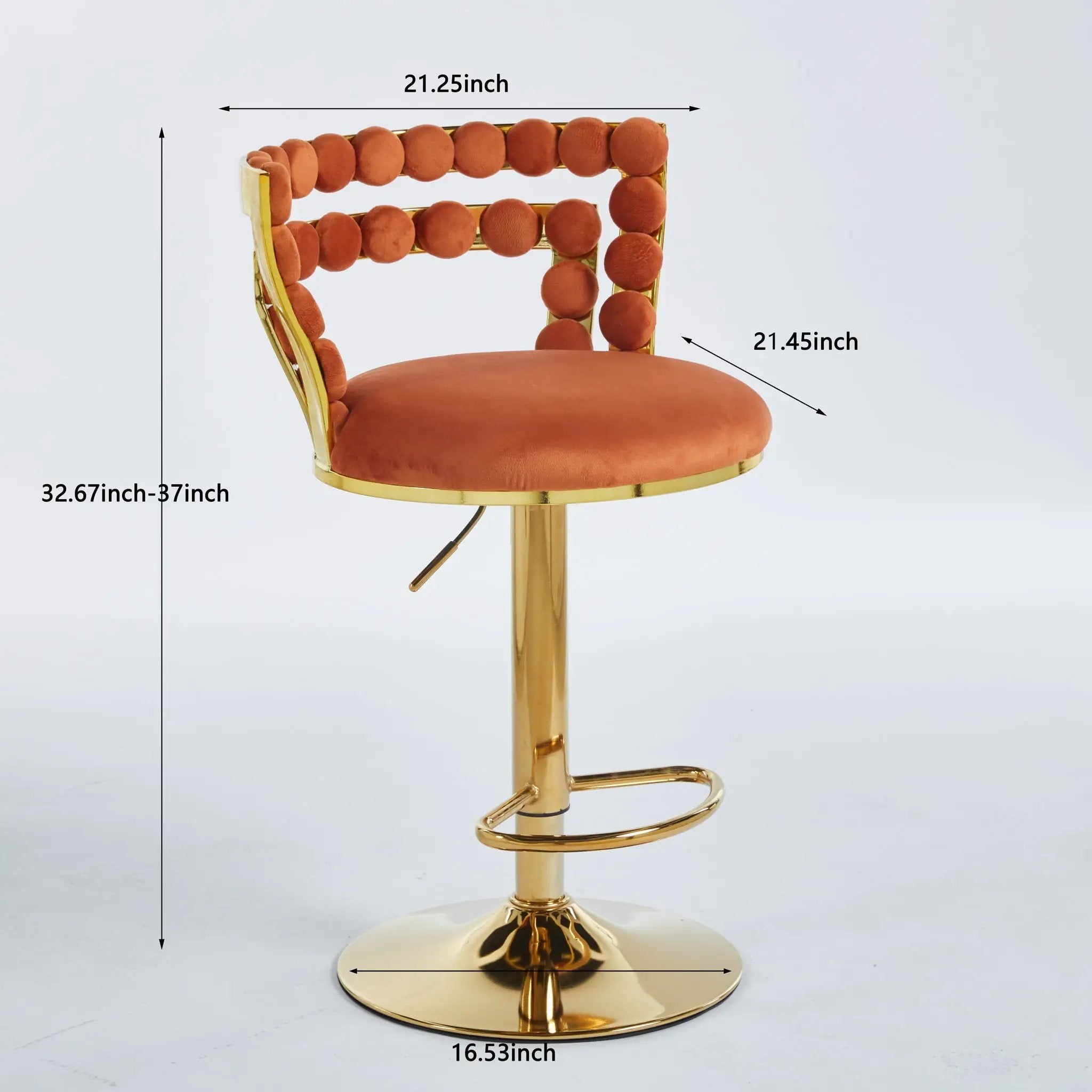 Modern Bar Chair With Iron Tube Legs, Soft Cushions And Comfortable Backrest (Set of 2) by HouseOfZazla