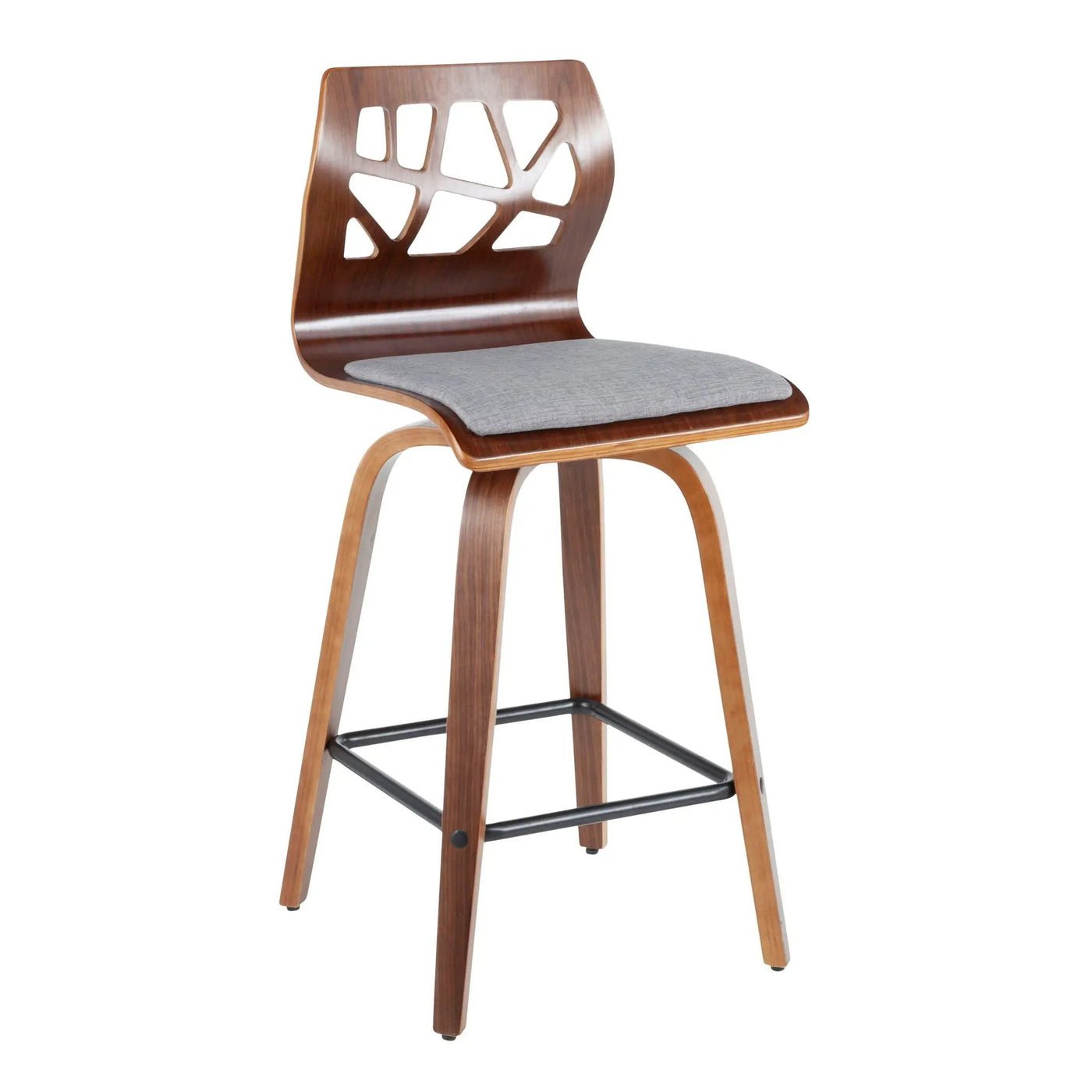 Folia - Mid Century Modern Fixed Height Counter Stool With Swivel (Set of 2) by HouseOfZazla