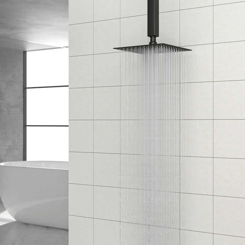 8" Square Rain Shower Head, Ceiling / Wall Mount Stainless Steel Bath Fixture by HouseOfZazla