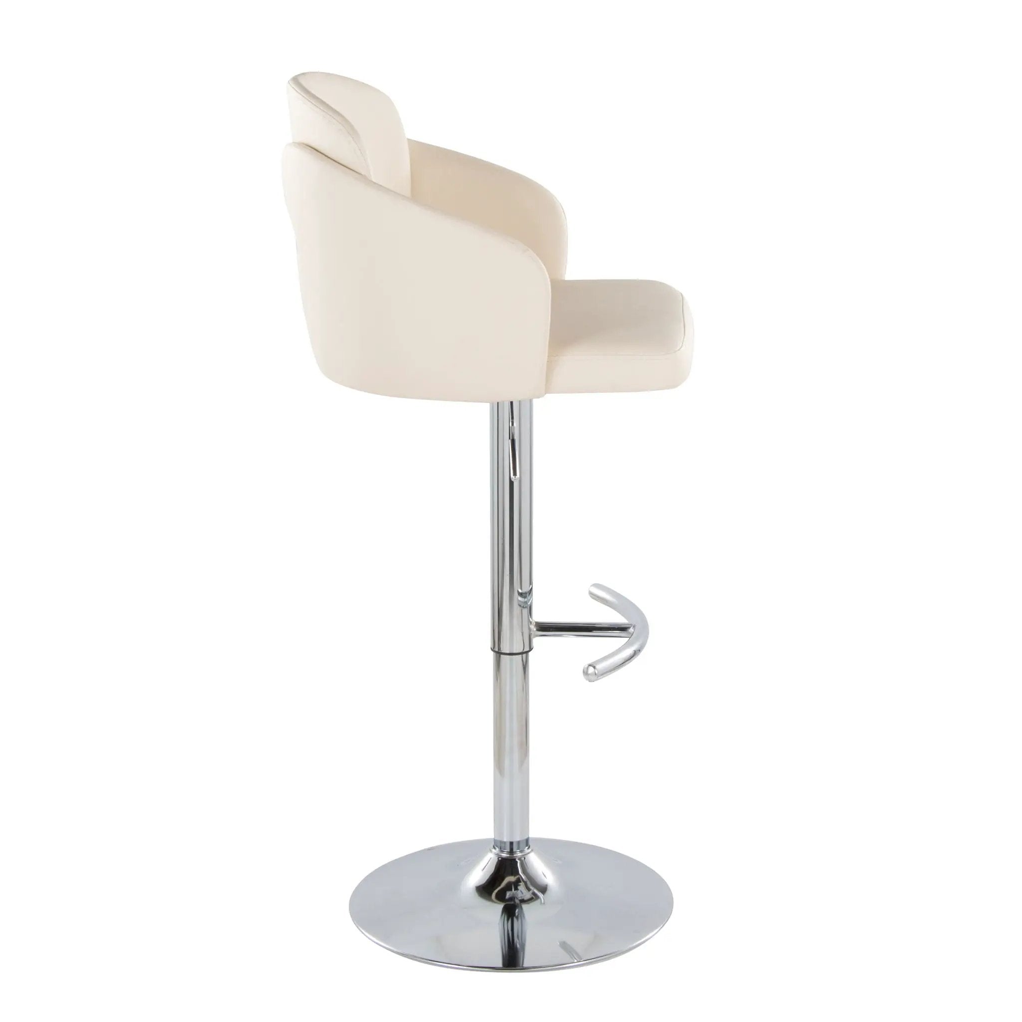 Dahlia - Contemporary Adjustable Barstool With Swivel With Rounded T Footrest (Set of 2) by Unique Piece Furniture