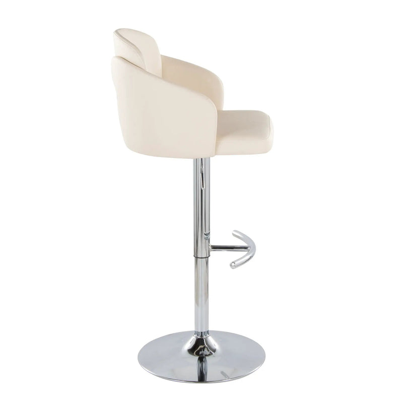 Dahlia - Contemporary Adjustable Barstool With Swivel With Rounded T Footrest (Set of 2) by Unique Piece Furniture