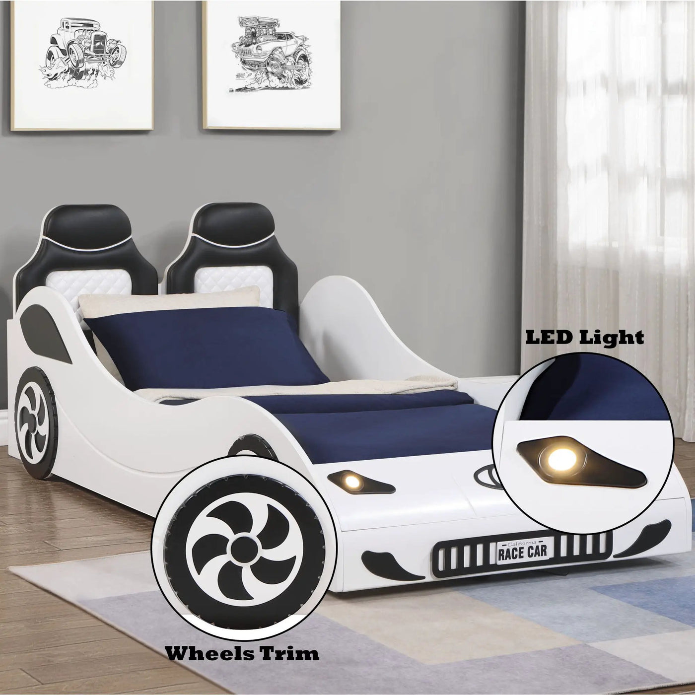 Colen - Twin Car Bed With LED by Unique Piece Furniture