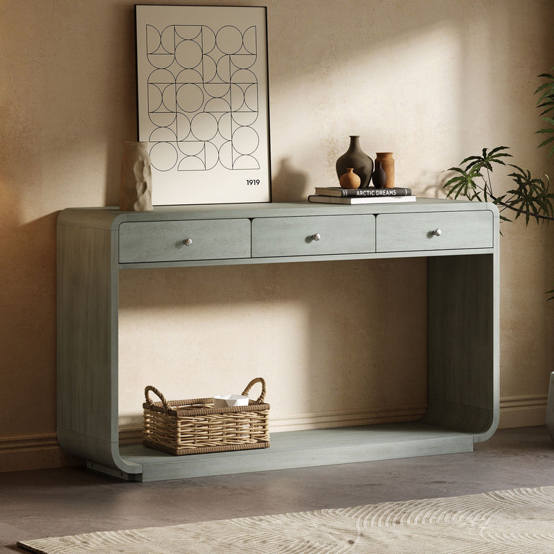 Console Table With 3 Drawers And Display Shelf by HouseOfZazla