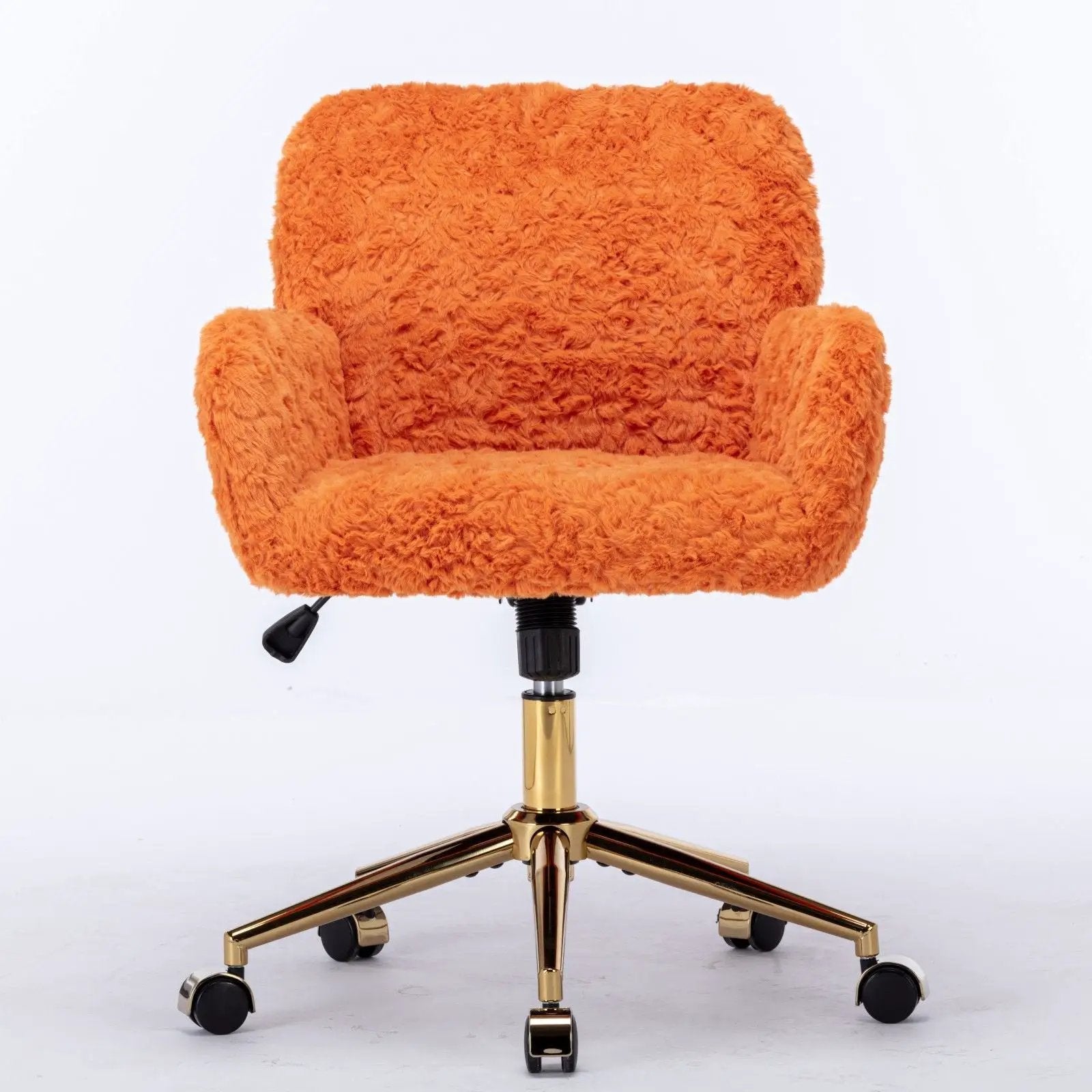 Office Chair, Artificial Rabbit Hair Home Office Chair With Metal Base, Adjustable Desk Chair Swivel Office Chair, Vanity Chair by HouseOfZazla