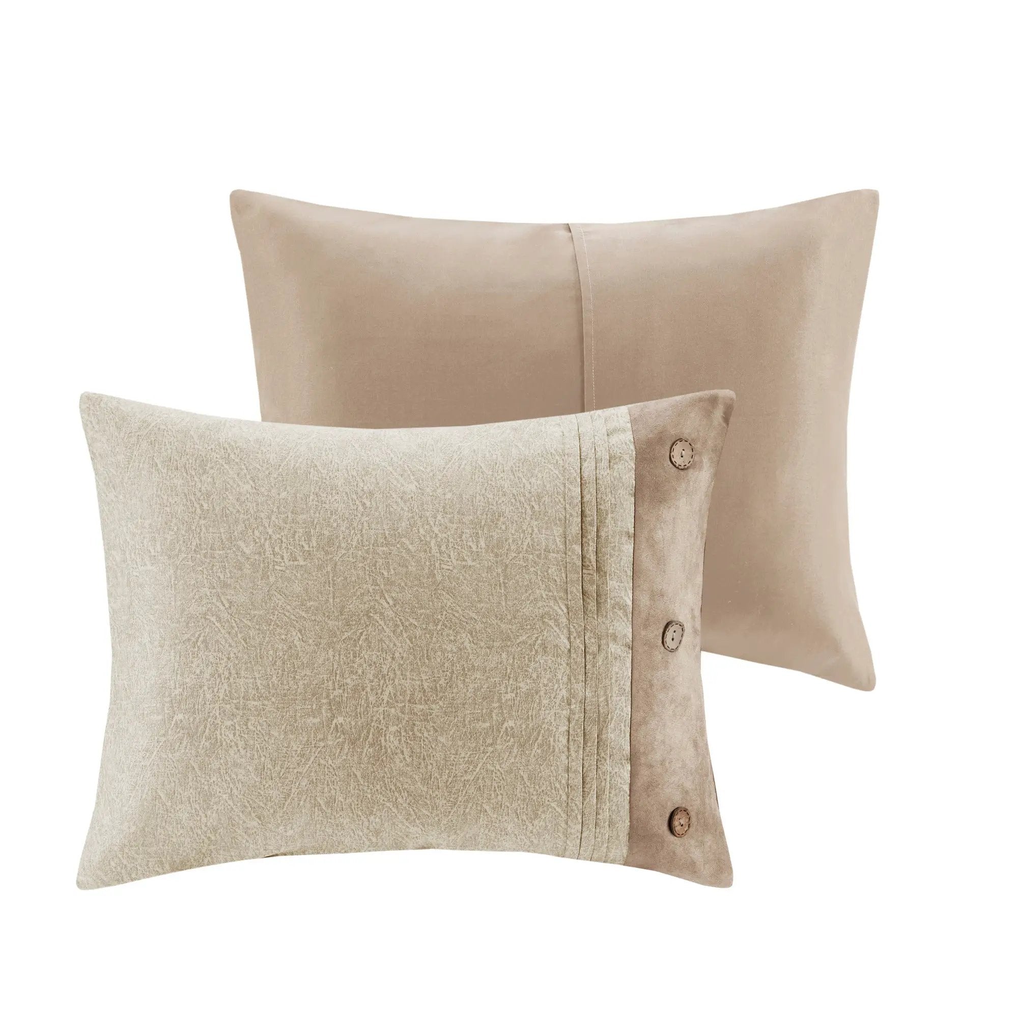 7 Piece Faux Suede Comforter Set Tan Queen by HouseOfZazla