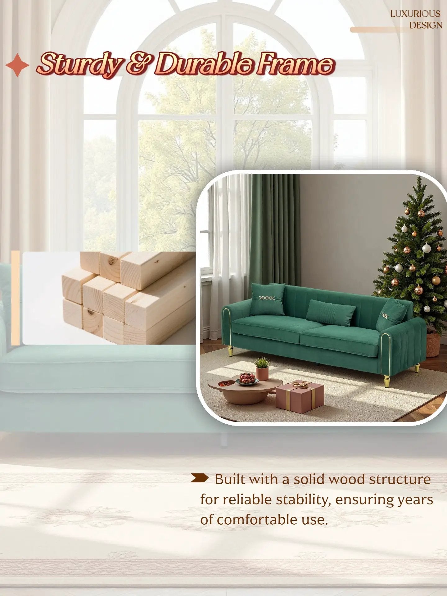 Contemporary Upholstered Sofa Couch - 87.4 Inches by HouseOfZazla