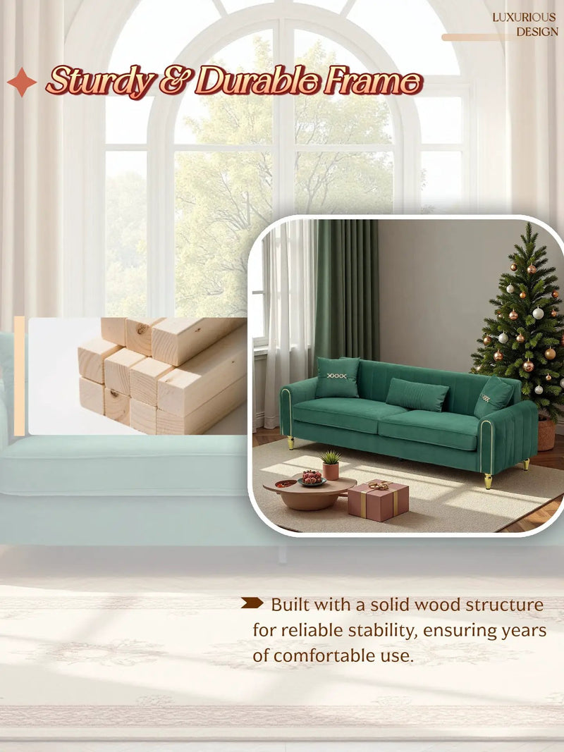 Contemporary Upholstered Sofa Couch - 87.4 Inches by HouseOfZazla