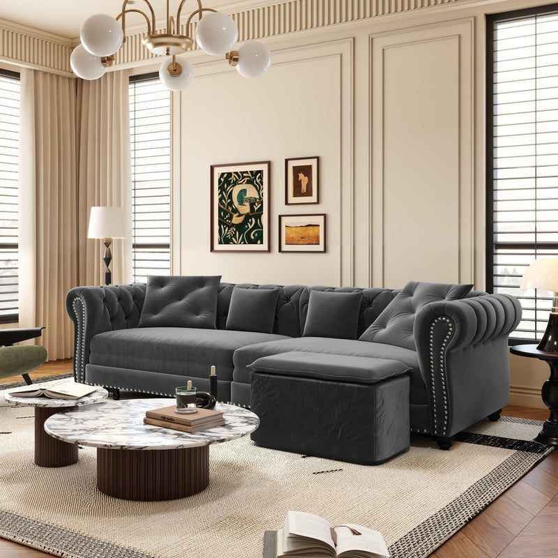 3 In 1 Convertible Sleeper Sofa Bed With Movable Ottoman by HouseOfZazla