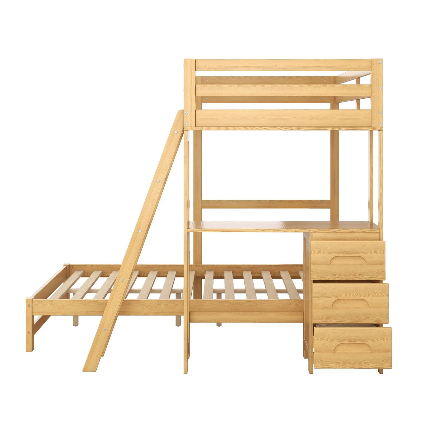 Bunk Bed With Built In Desk And 3 Drawers by HouseOfZazla