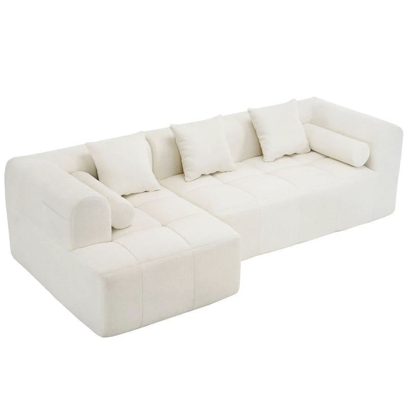 Sectional Free Combined Sofa With 2 Side Pockets by HouseOfZazla