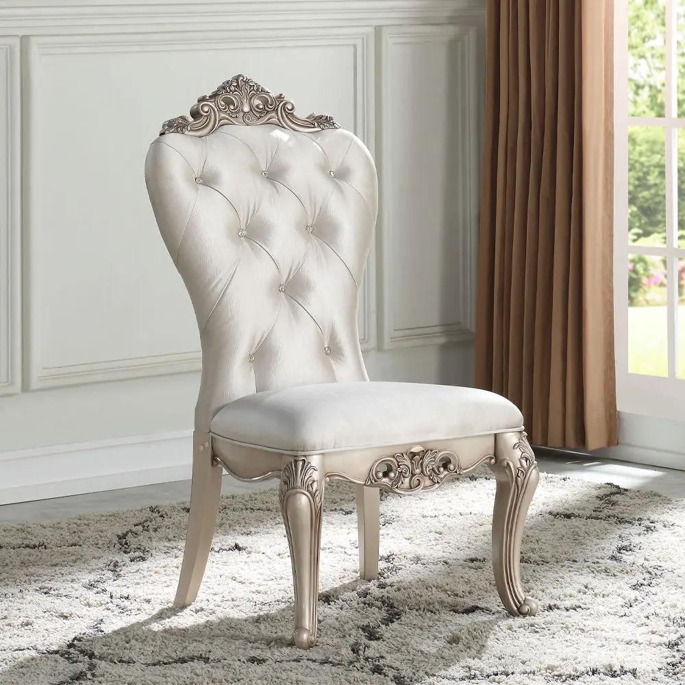 Gorsedd - Side Chair (Set of 2) - Cream Fabric & Golden Ivory by Unique Piece Furniture