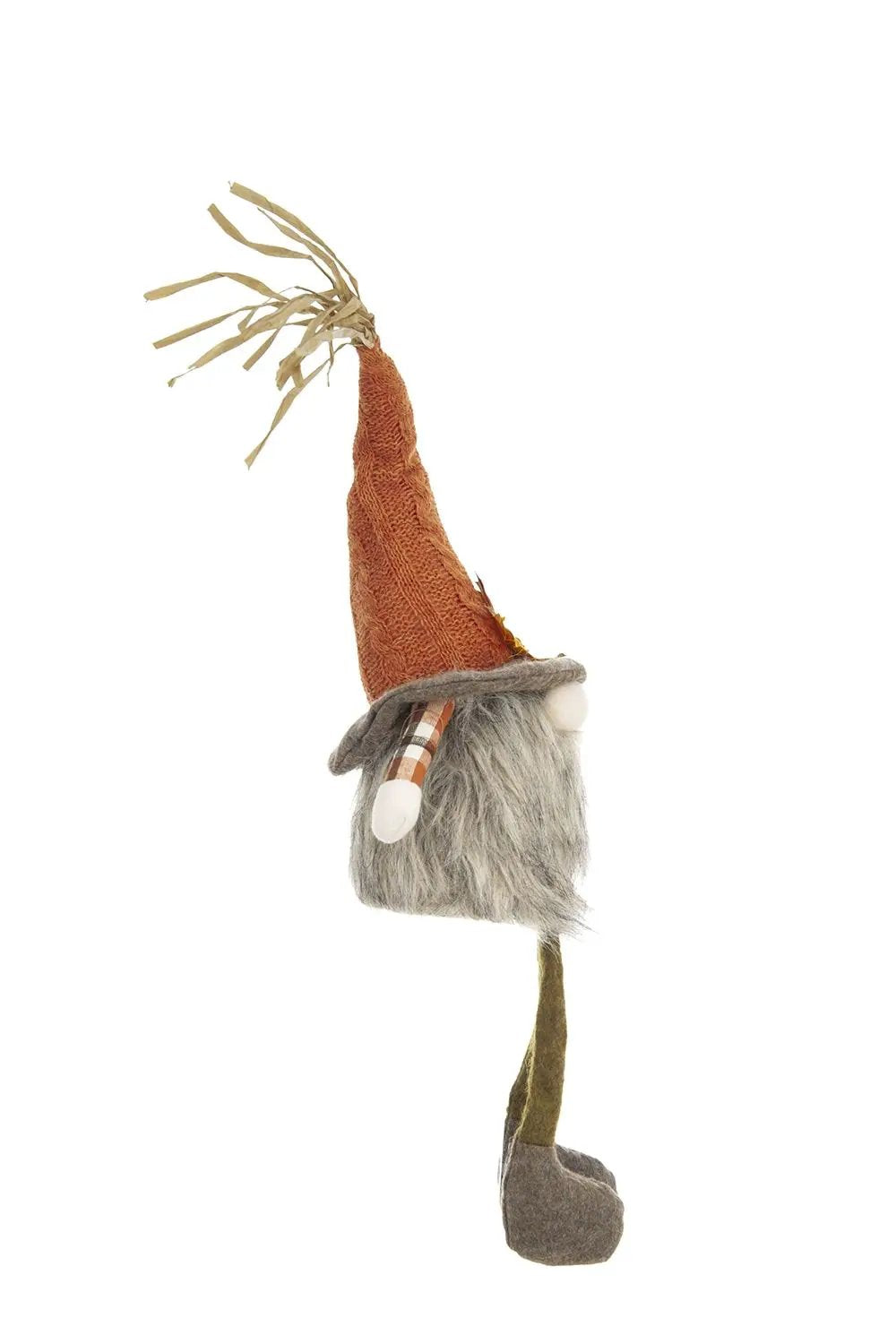 Sitting Gnome With Maple Leaf On Hat, For Holiday Harvest Festival Fall Festival & Thanksgiving Table Decorations (Set of 2) - Orange Multi by HouseOfZazla