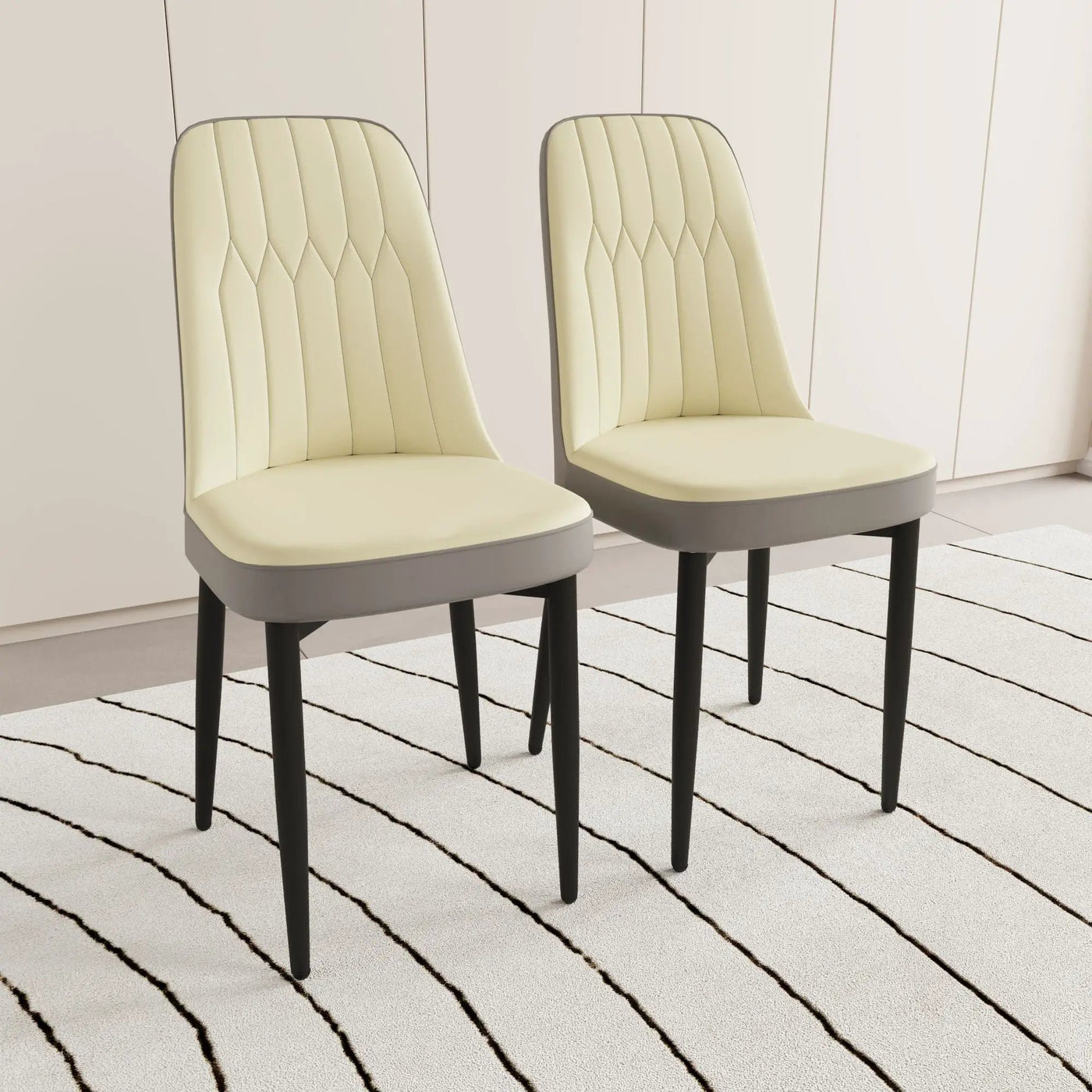 Modern Dining Chair With Cushions And Metal Legs by Unique Piece Furniture