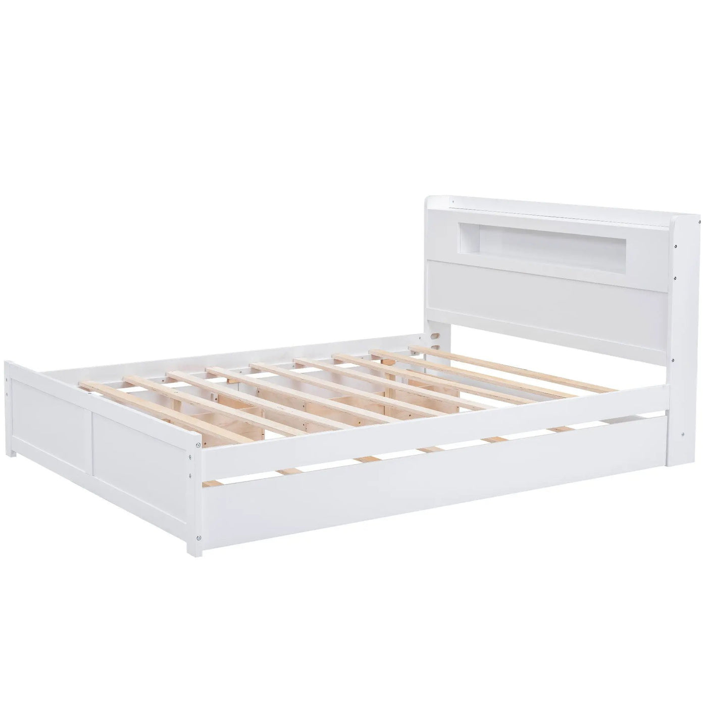 Storage Platform Bed With LED Lights, 2 Drawers And Trundle by Unique Piece Furniture