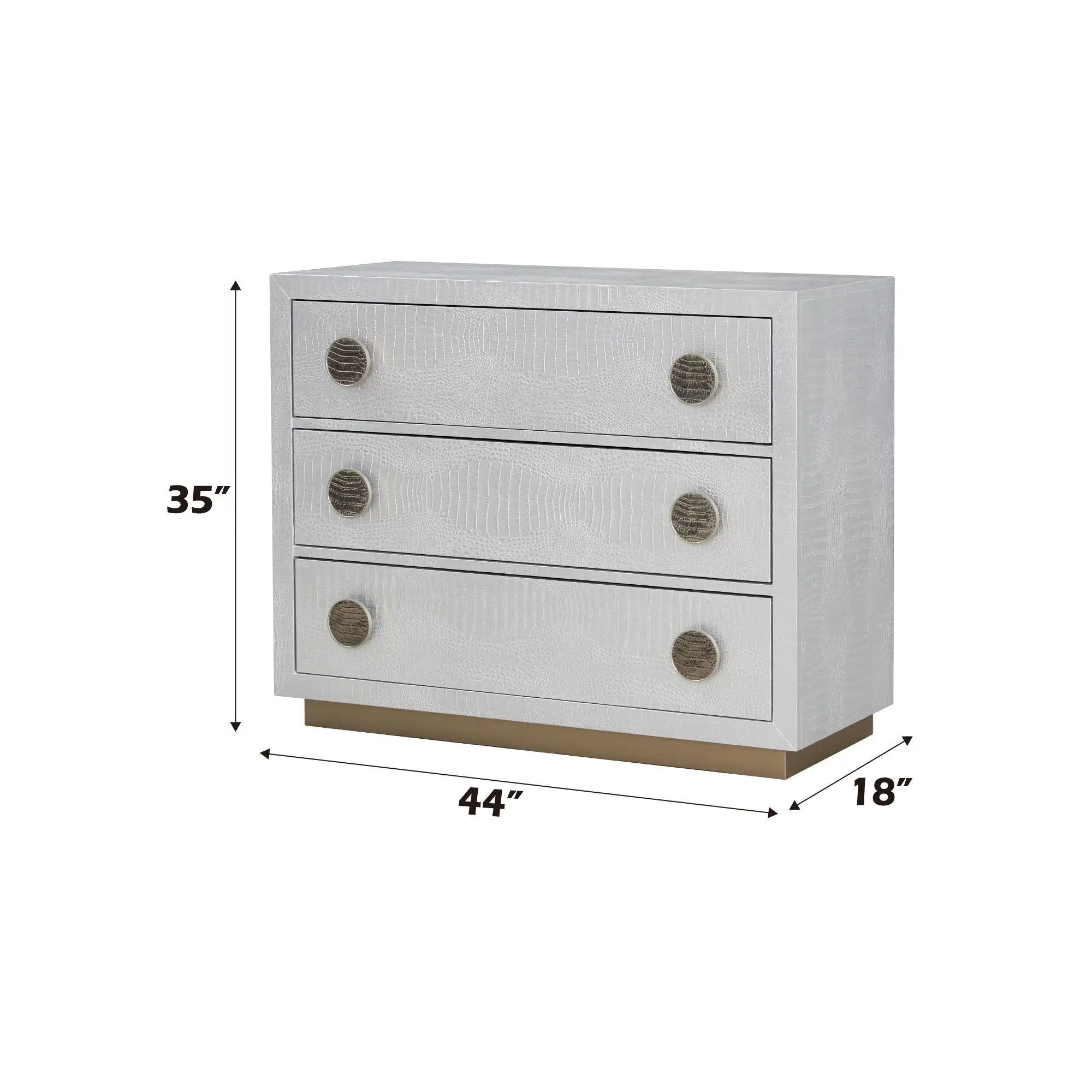 Anpu - Faux Crocodile Skin Console Cabinet - Silver by Unique Piece Furniture