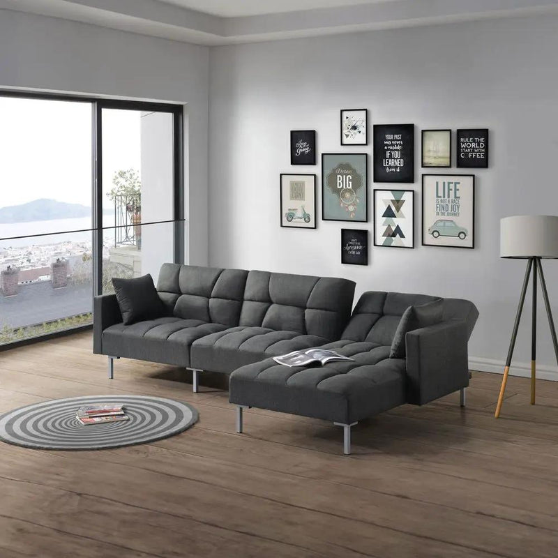 Duzzy - Sectional Sofa - Dark Gray Fabric by Unique Piece Furniture