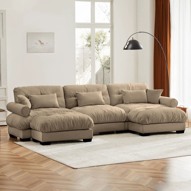 Super Comfort Oversized Modular Sectional Sofa With Movable Ottoman by HouseOfZazla