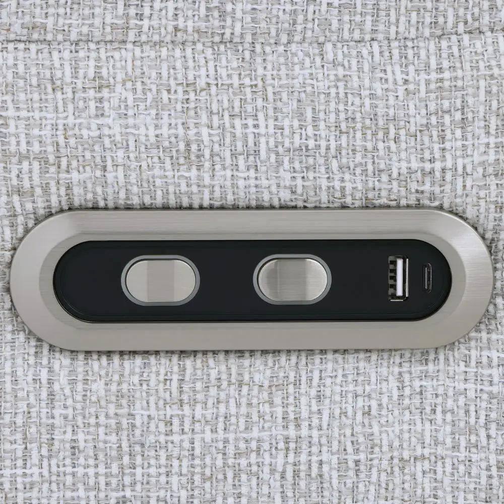 Eastre - Power Motion Sofa With USB Port - Beige Chenille by Unique Piece Furniture
