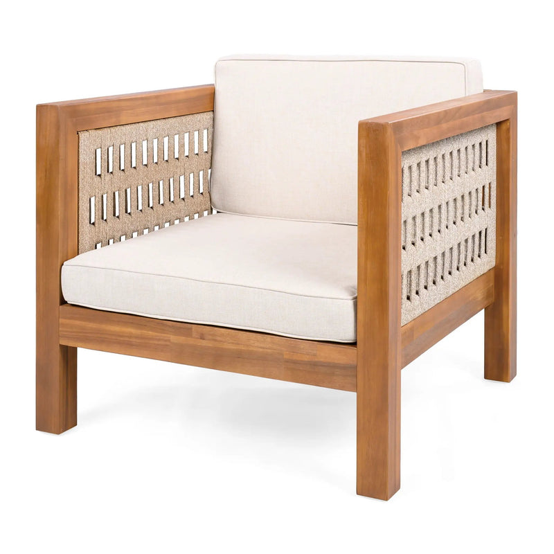 Outdoor Club Chair & Rope Arm And Cushions by HouseOfZazla