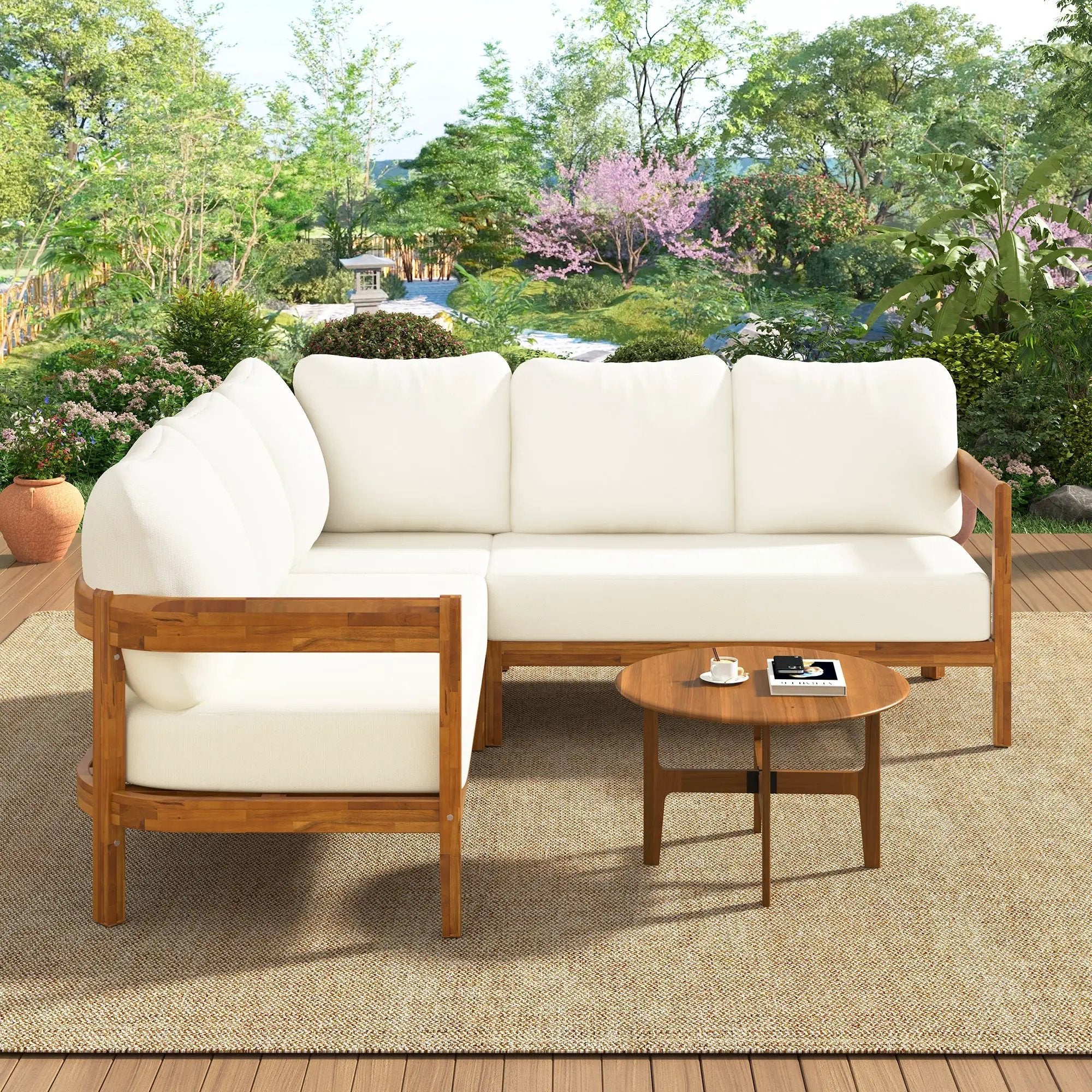 U_Style Acacia Solid Wood Patio Furniture Set by HouseOfZazla
