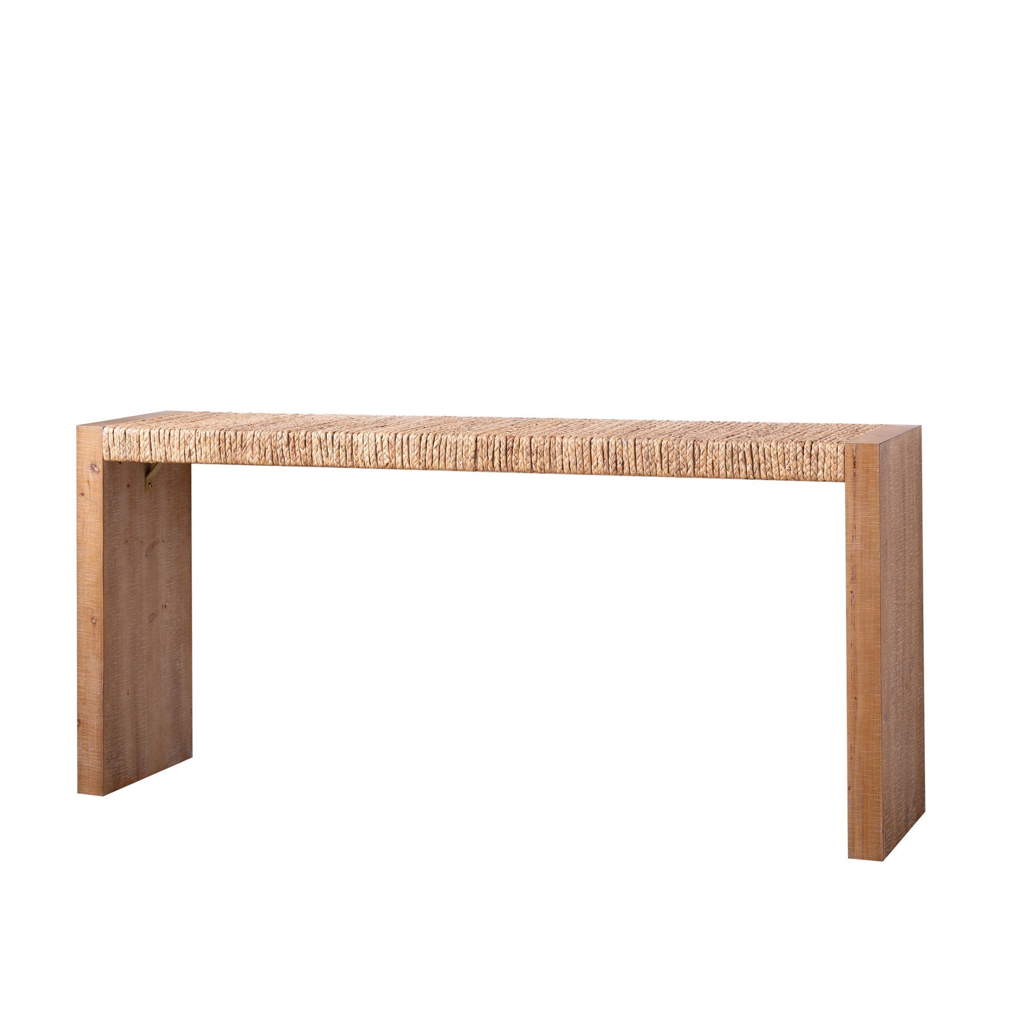 Console Table, Handwoven Top - Antique Natural / Natural by HouseOfZazla